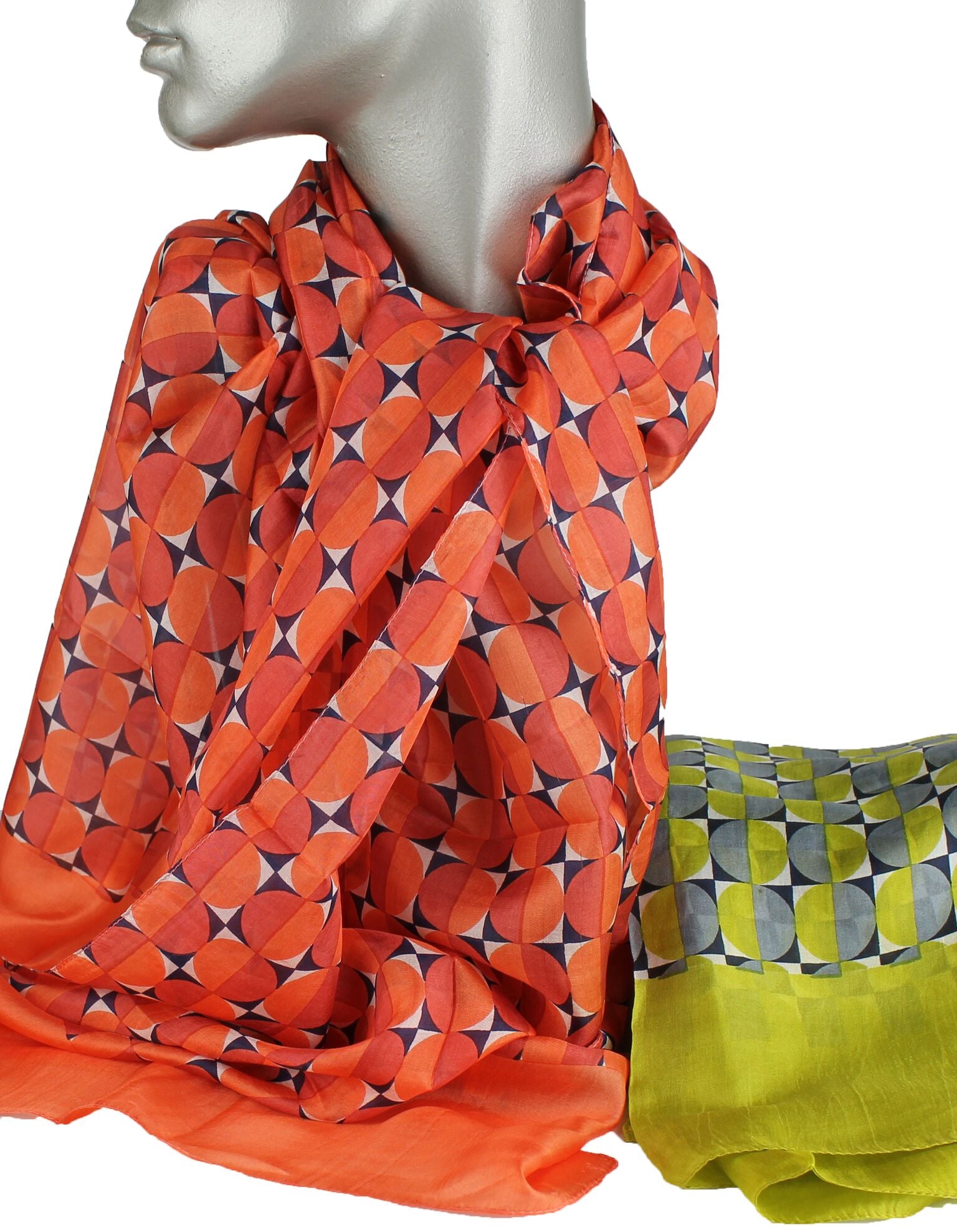 Scarf - 100% silk - burnt orange