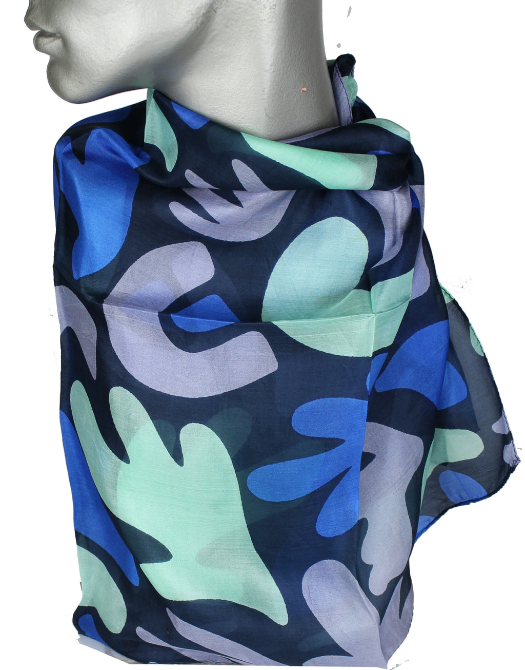 Scarf - Aperitif Shawls - 100% silk - Handi-Abs Acqua - 22130-B