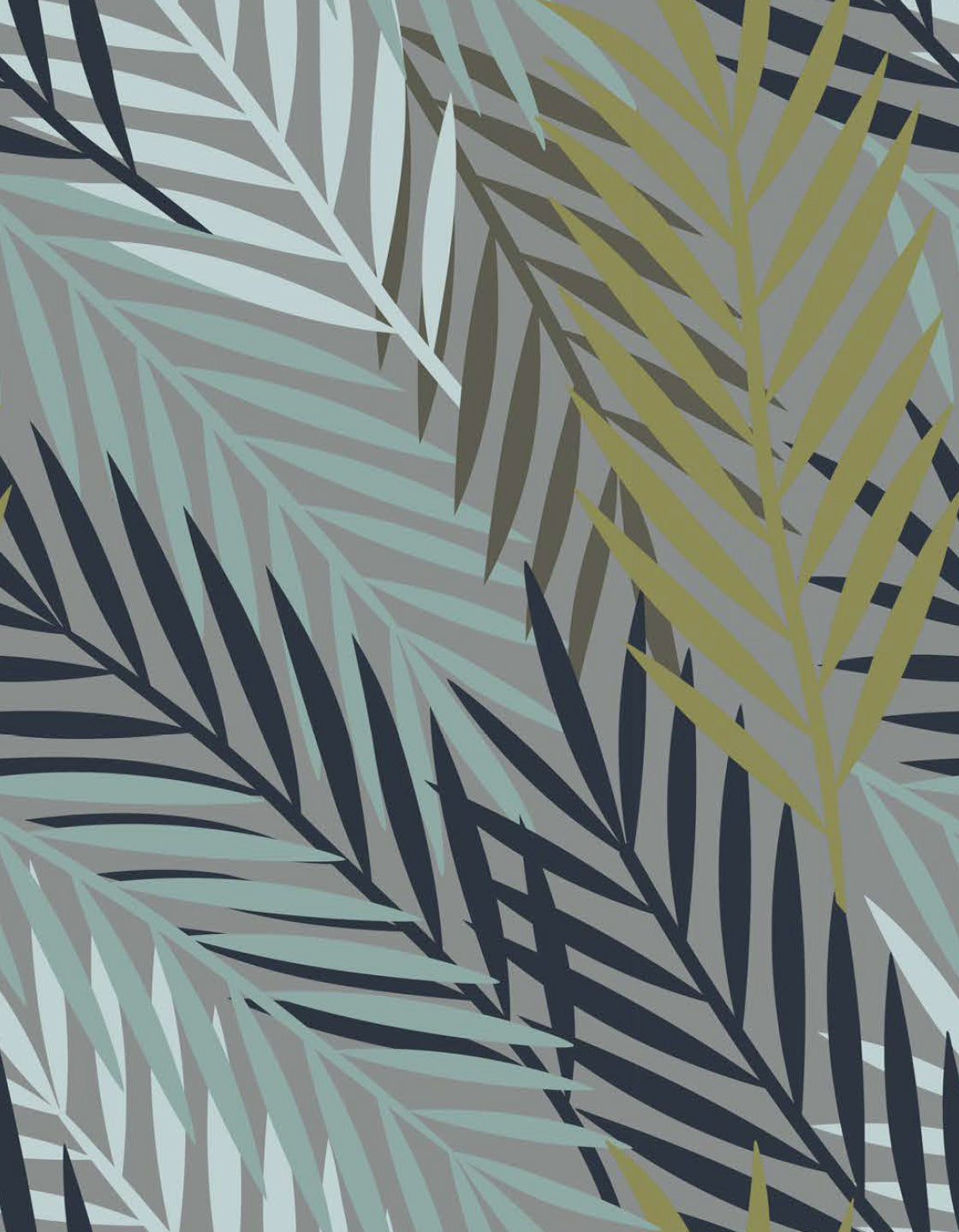Tørklæde - 100% silke - Bungalow Palm Green - 22131-01