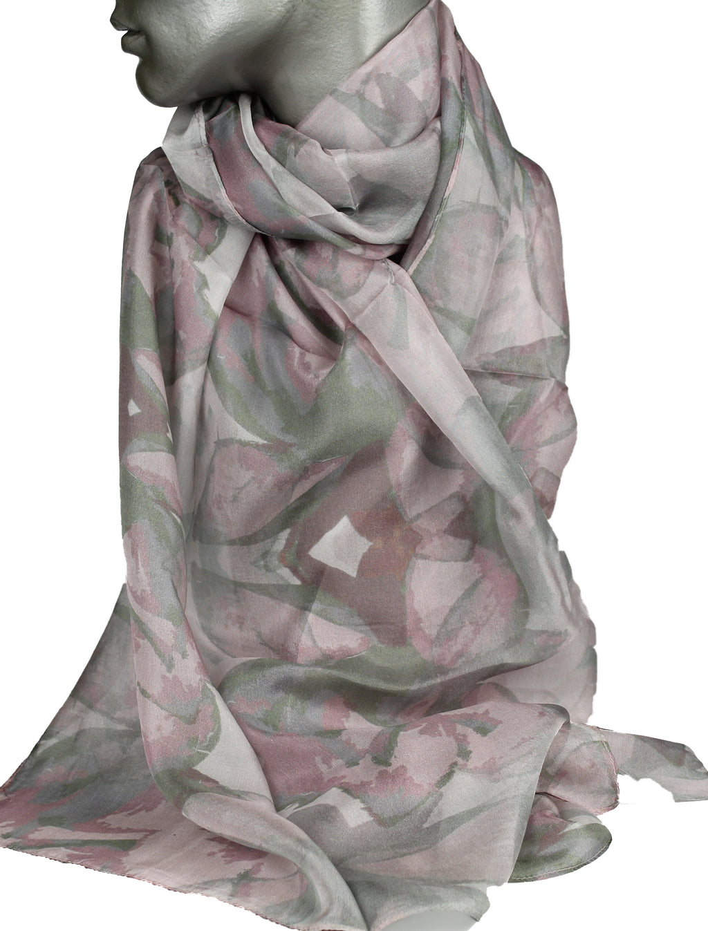 Tørklæde - Aperitif - Khaki Rose - 100% silke - 22137B