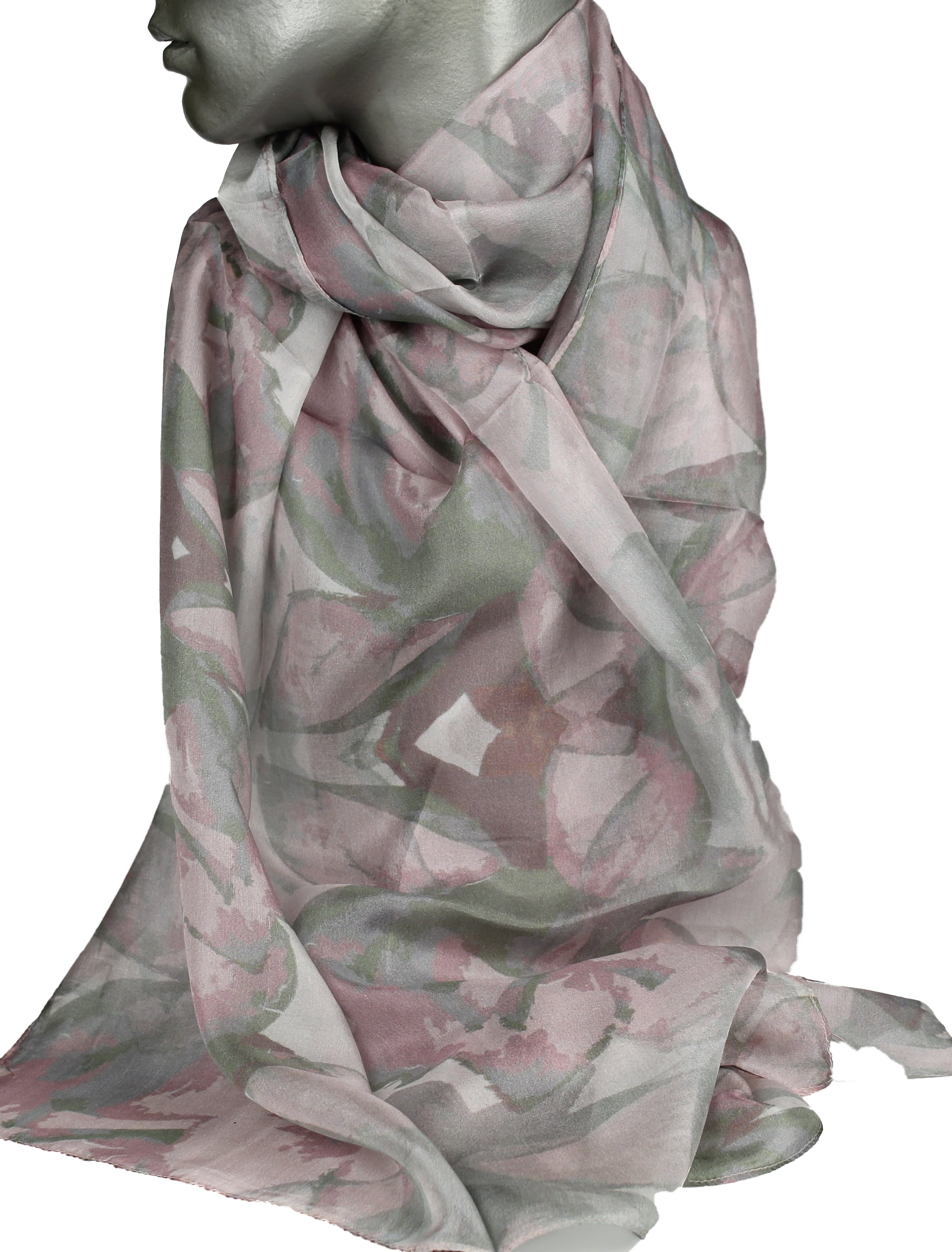 Tørklæde - Aperitif - Khaki Rose - 100% silke - 22137B