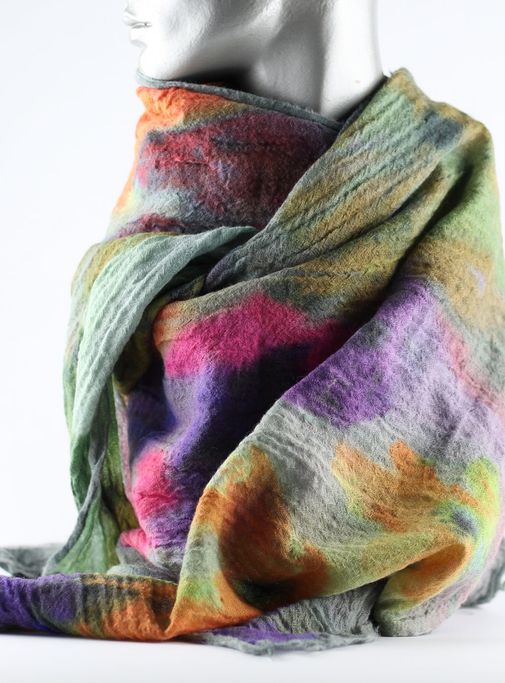 Scarf - 100% lightly felted wool - Warm Wind