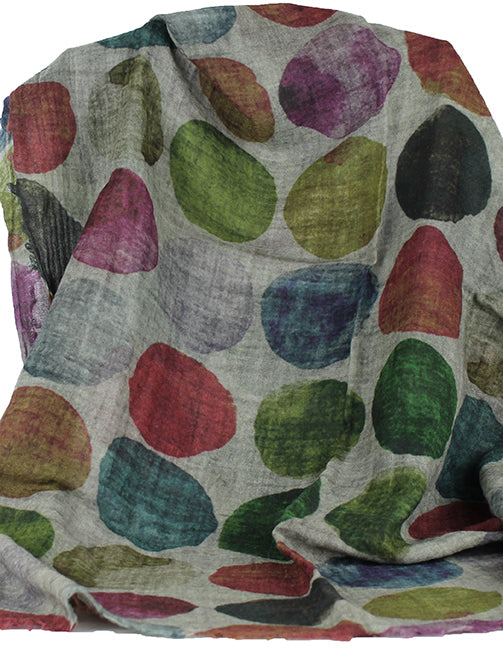 Scarf - 100% Wool - Circle colour - 33082