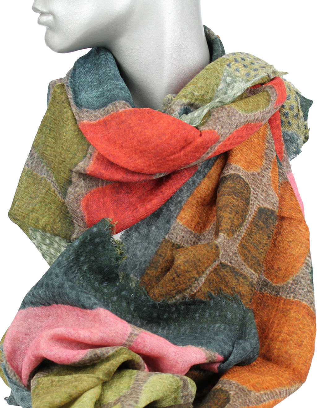 Schal - 100% Wolle - Warme Herbstfarben - 33128