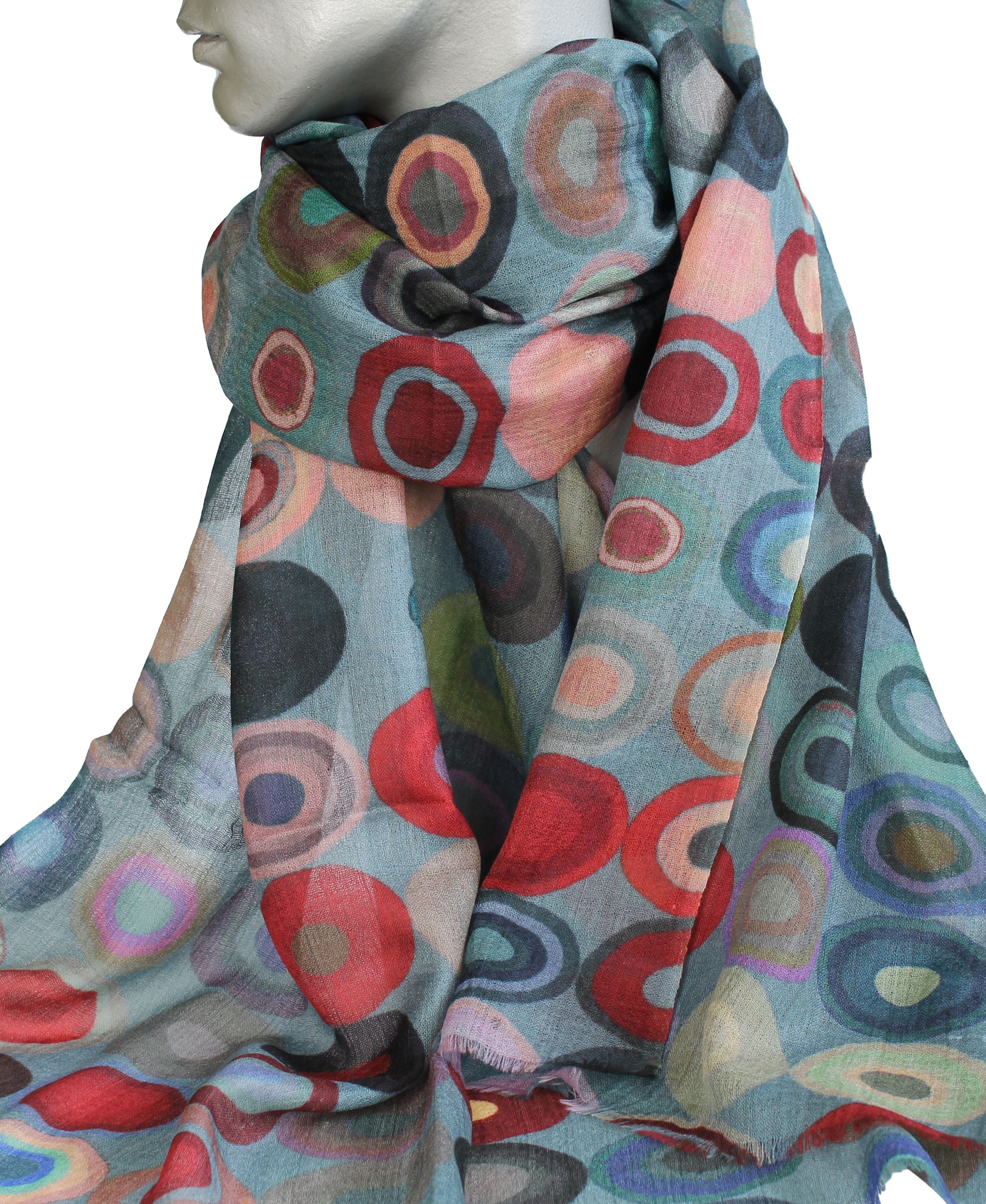Scarf - 100% Wool - Donut Blue - 33150C