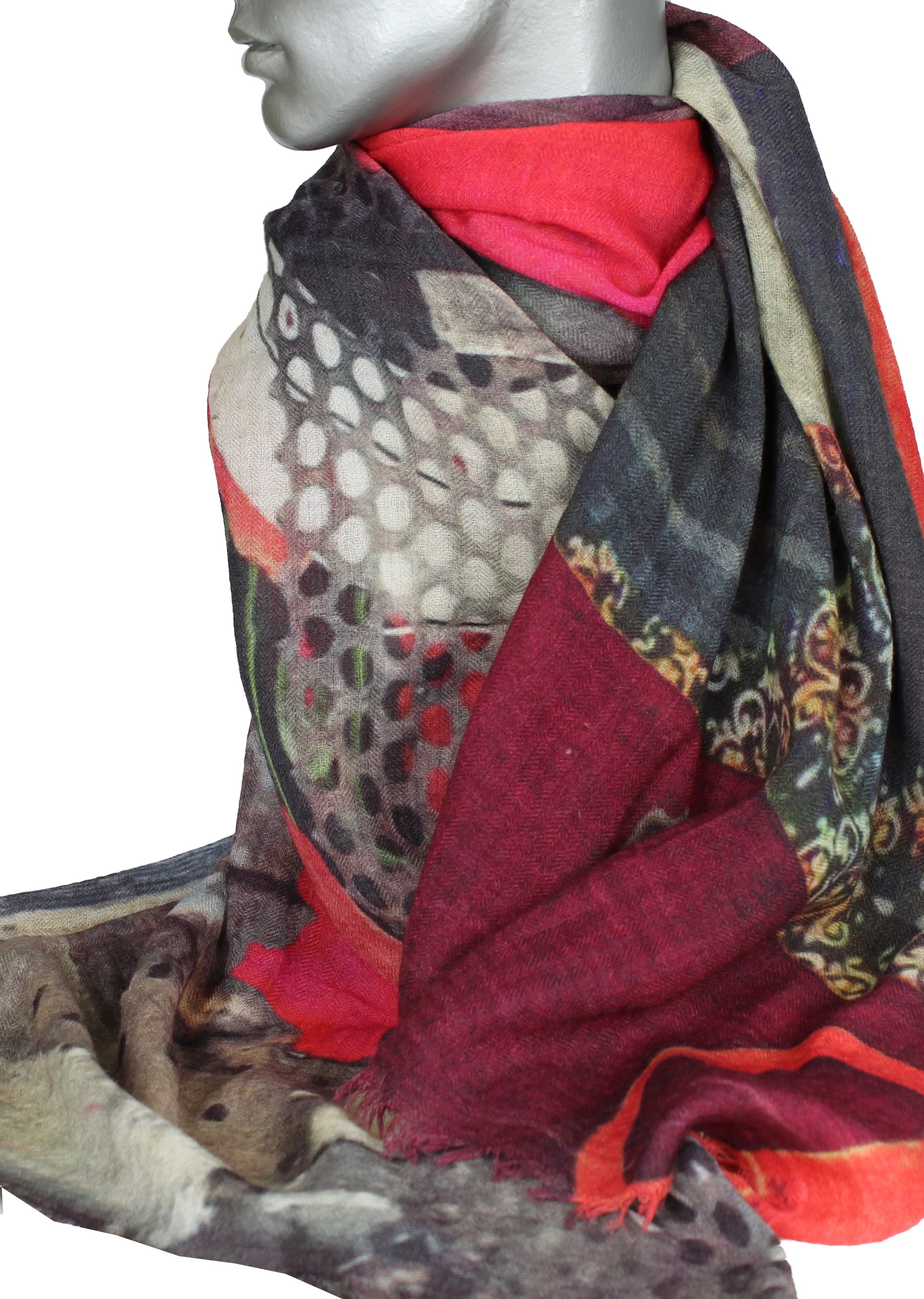 Schal – Modal/Wolle – rot-Bordeaux-Töne – 55208