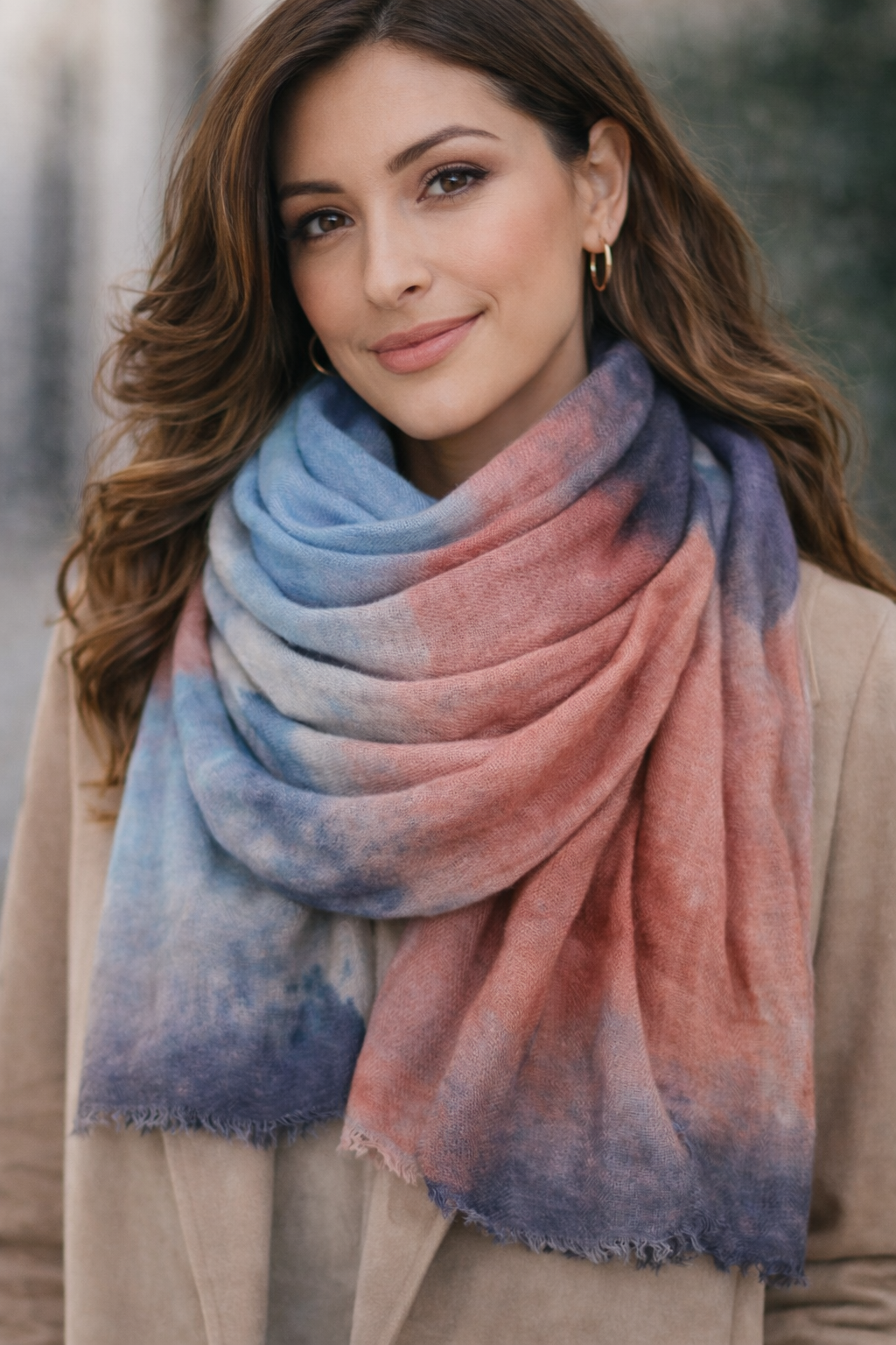 Tørklæde - 100% uld - Rose- Blues Petite - 33347