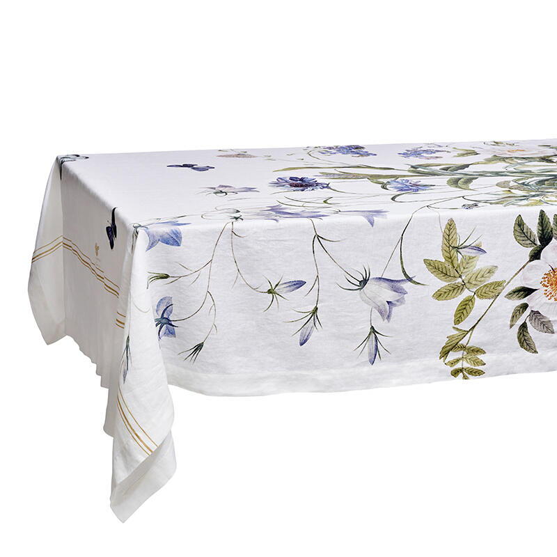 Dug - Koustrup & co. - Blue Flower Garden - 145x220cm - 100% hør - Design Jim Lyngvild