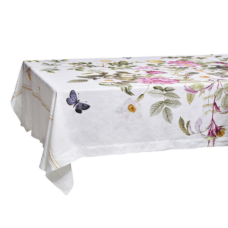 Tischdecke - Koustrup & Co. - Rose Flower Garden - 145x220cm - 100% Leinen - Design Jim Lyngvild