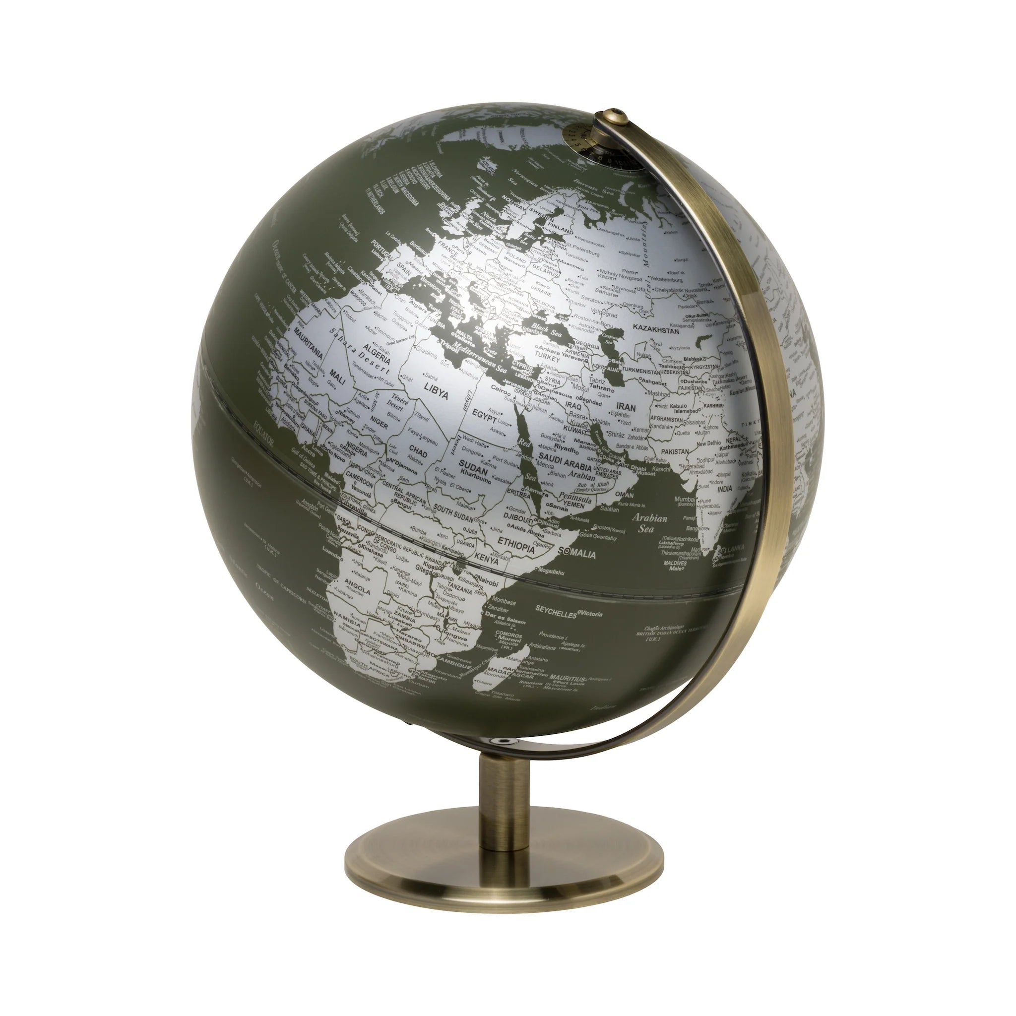 Gentlemens Hardware 10" Green World Globe Light – Stilfuld globuslampe med verdenskort