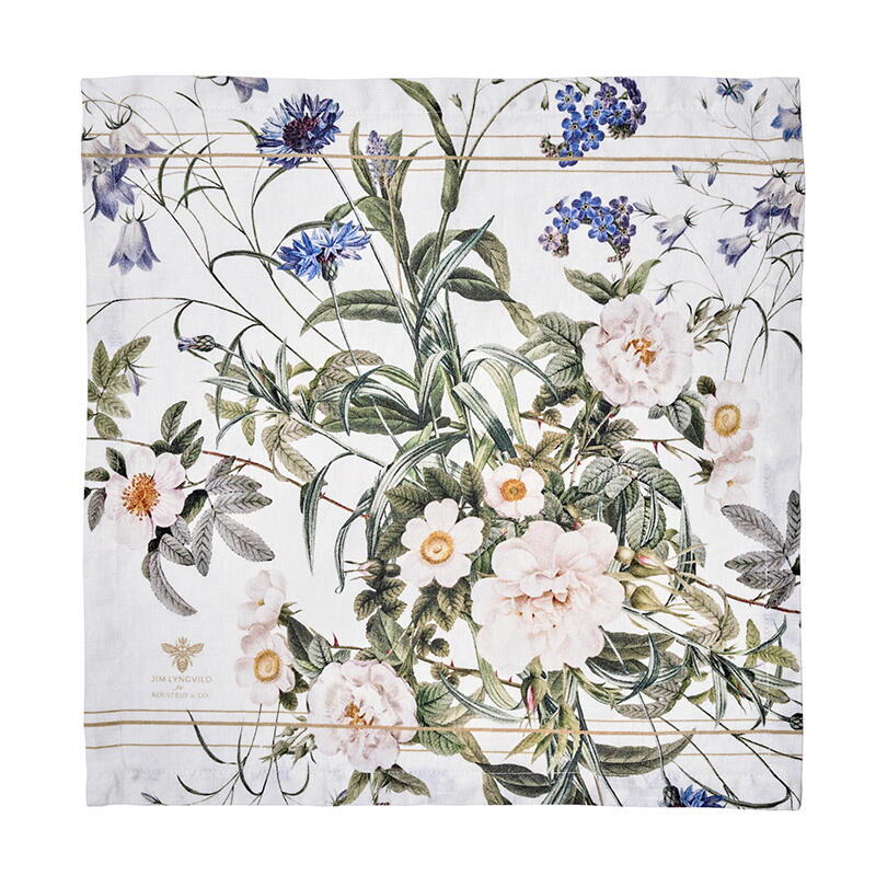 Stoffservietten – (2 St.) – Koustrup & co. – Blue Flower Garden – 100% Leinen – Design Jim Lyngvild