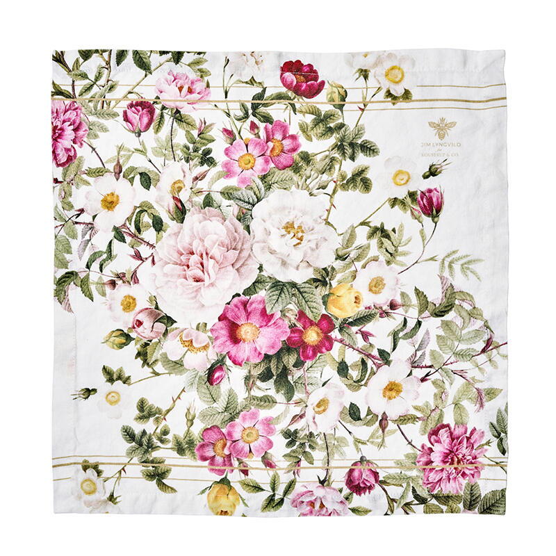 Stofservietter - (2 stk.) - Koustrup & co. - Rose Flower Garden - 100% hør - Design Jim Lyngvild