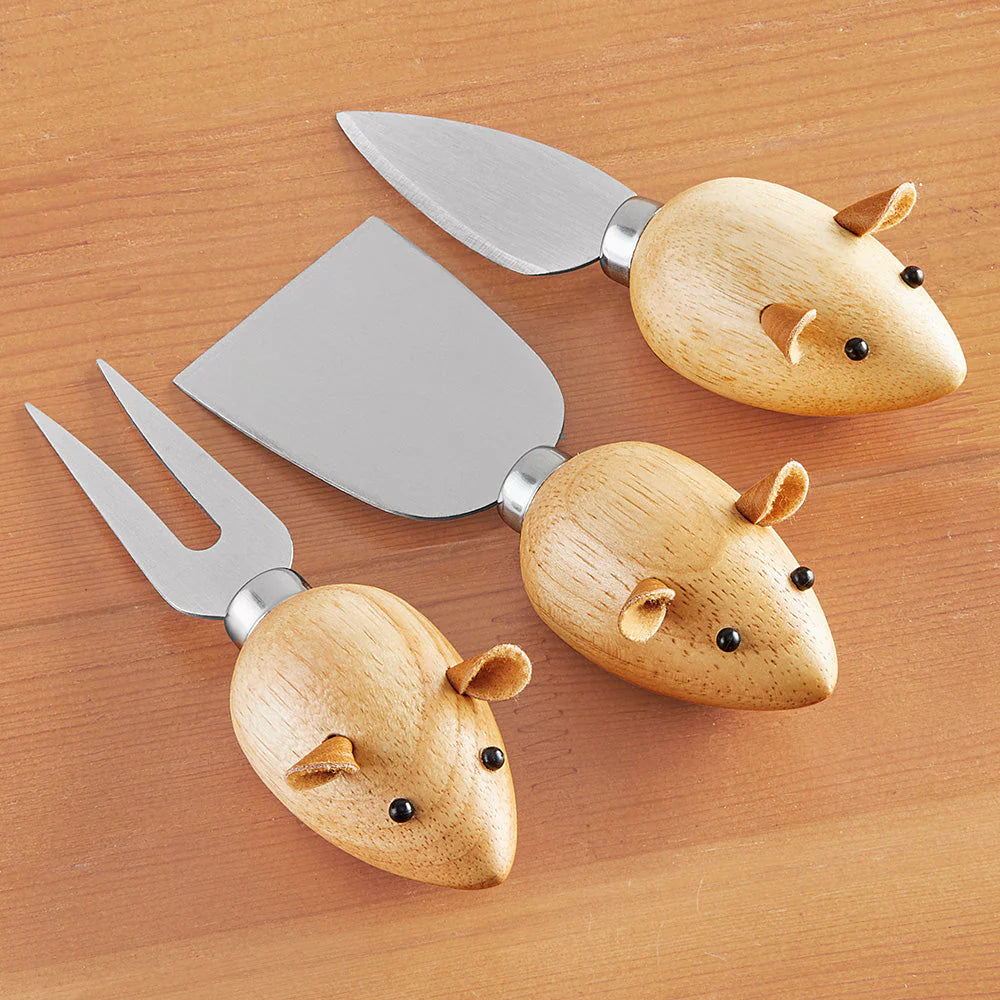 🐭 Kikkerland Käsemesser – Mäuse (3er-Set)