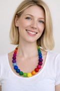Necklace - Rainbow coloured resin beads