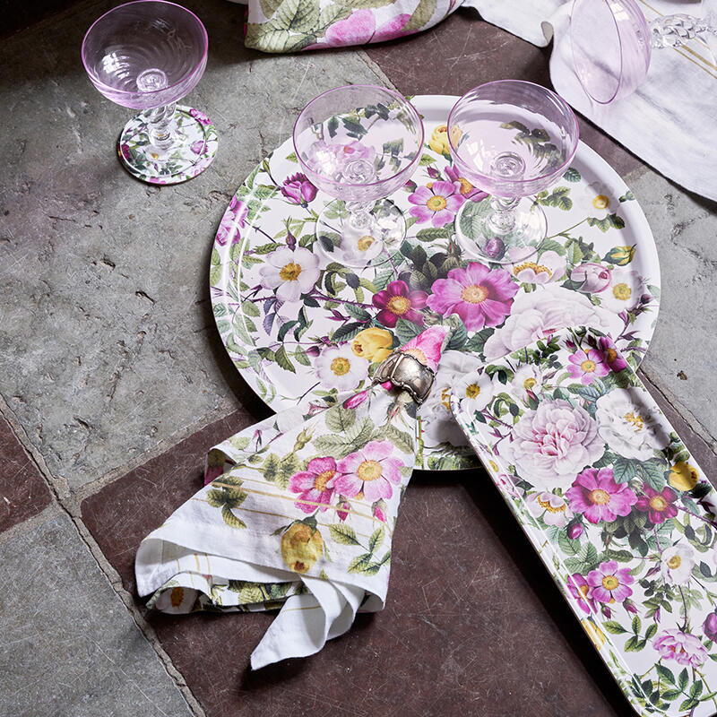 Stofservietter - (2 stk.) - Koustrup & co. - Rose Flower Garden - 100% hør - Design Jim Lyngvild