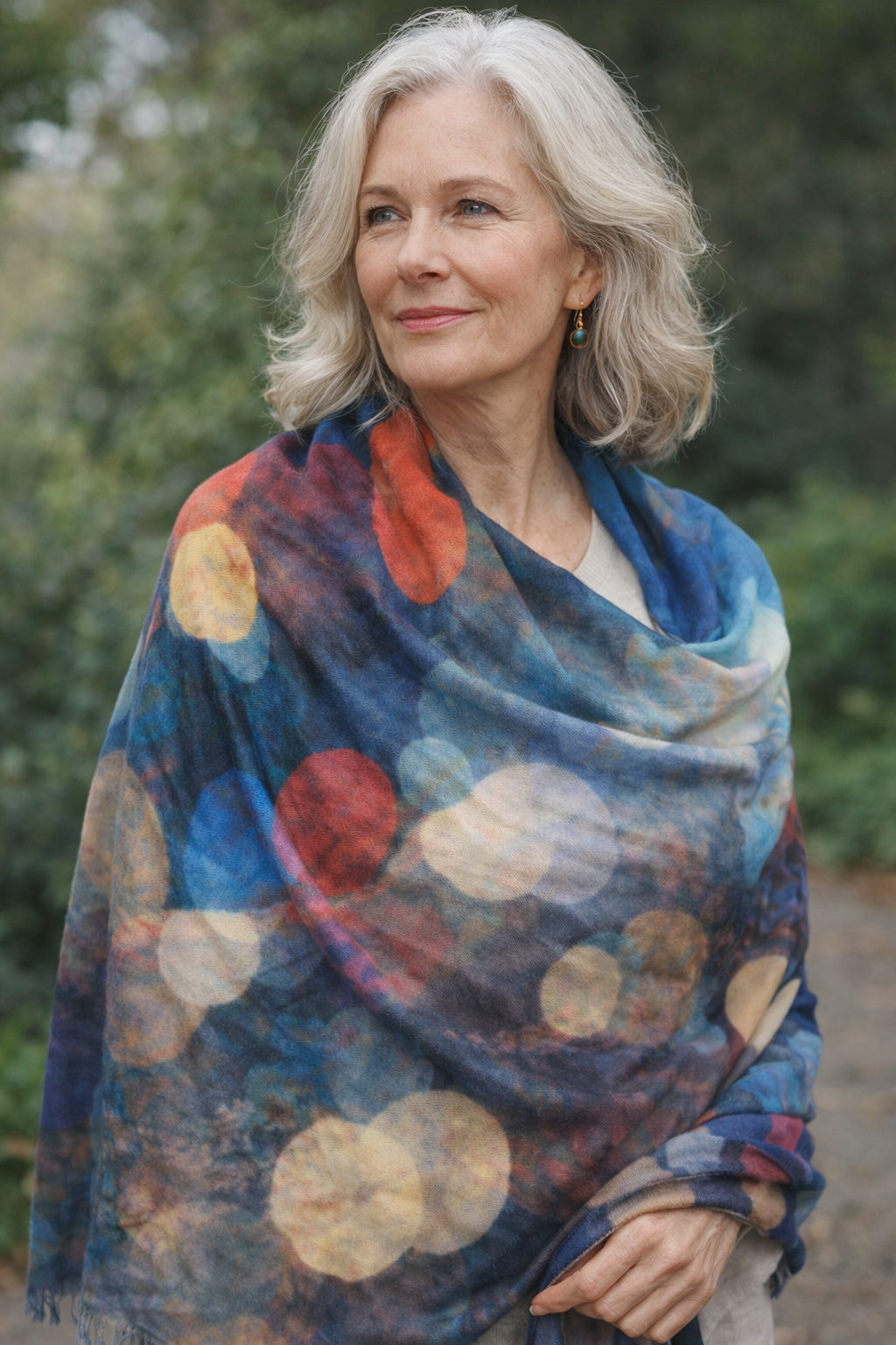 Scarf - 100% wool - Fall Circle Dark