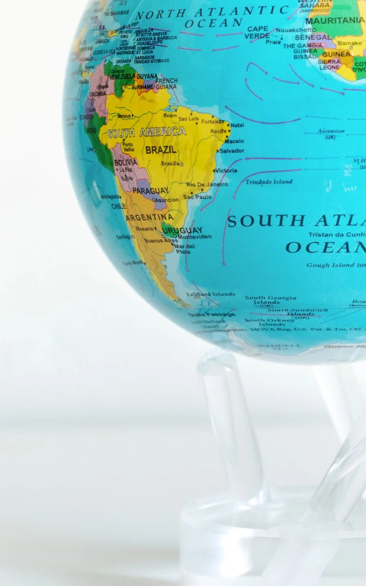 MOVA Globe - Rotierender Globus, angetrieben durch Solarzellen - Erde - Blaue politische Karte