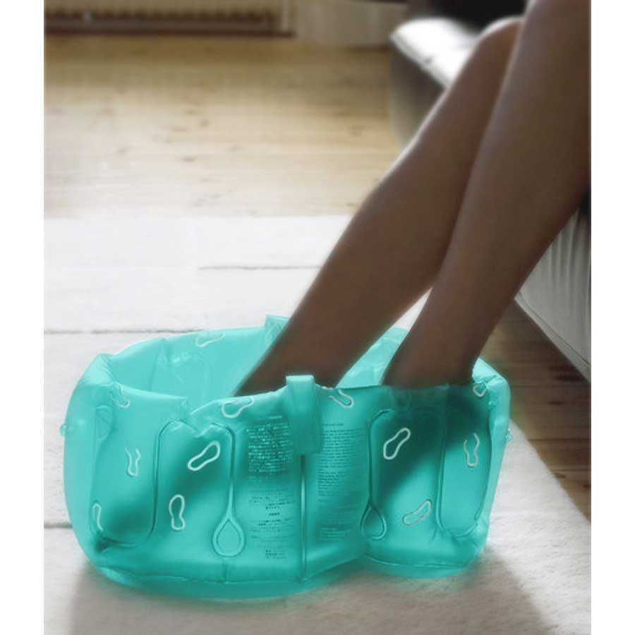 Foot bath for travel - Inflatable - Turquoise blue