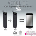 Taschenschirm - Ultraleicht - 86g - Sturmsicher - Aerolite 1 - Schwarz