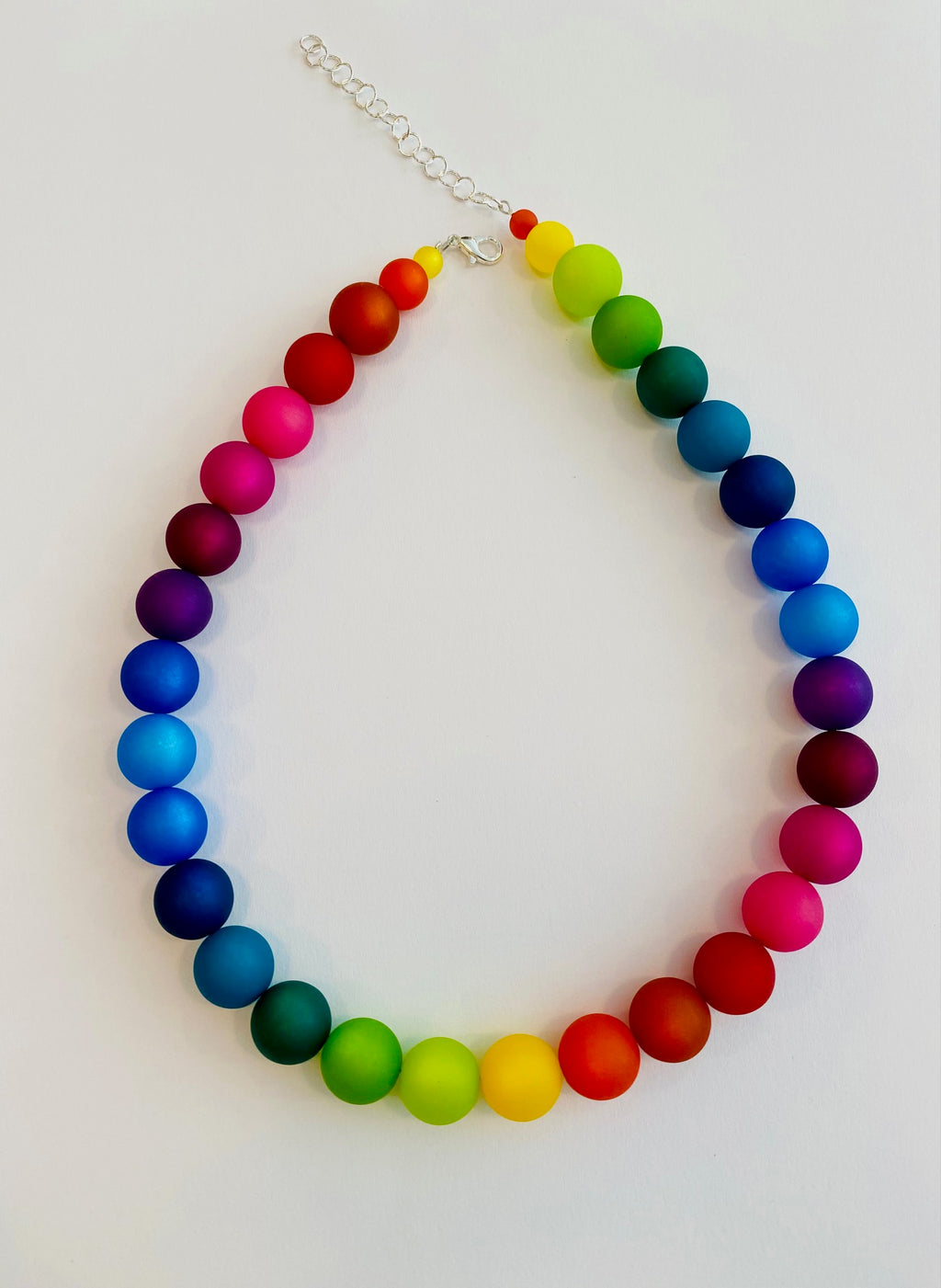 Necklace - Rainbow coloured resin beads
