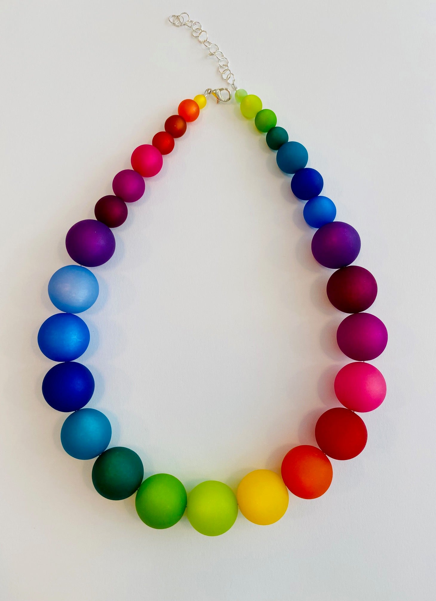 Necklace - Rainbow coloured resin beads