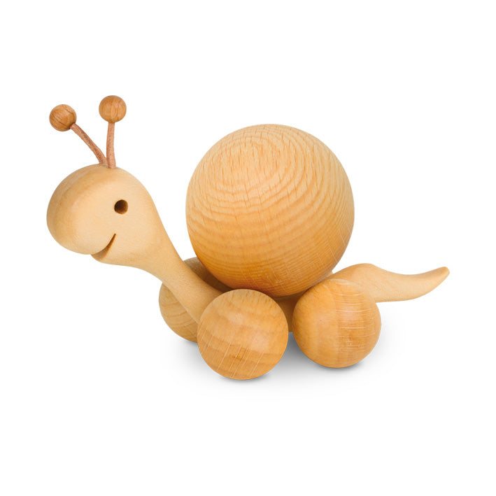 Snail in Wood with Rolling Ball - Dolfi Design
