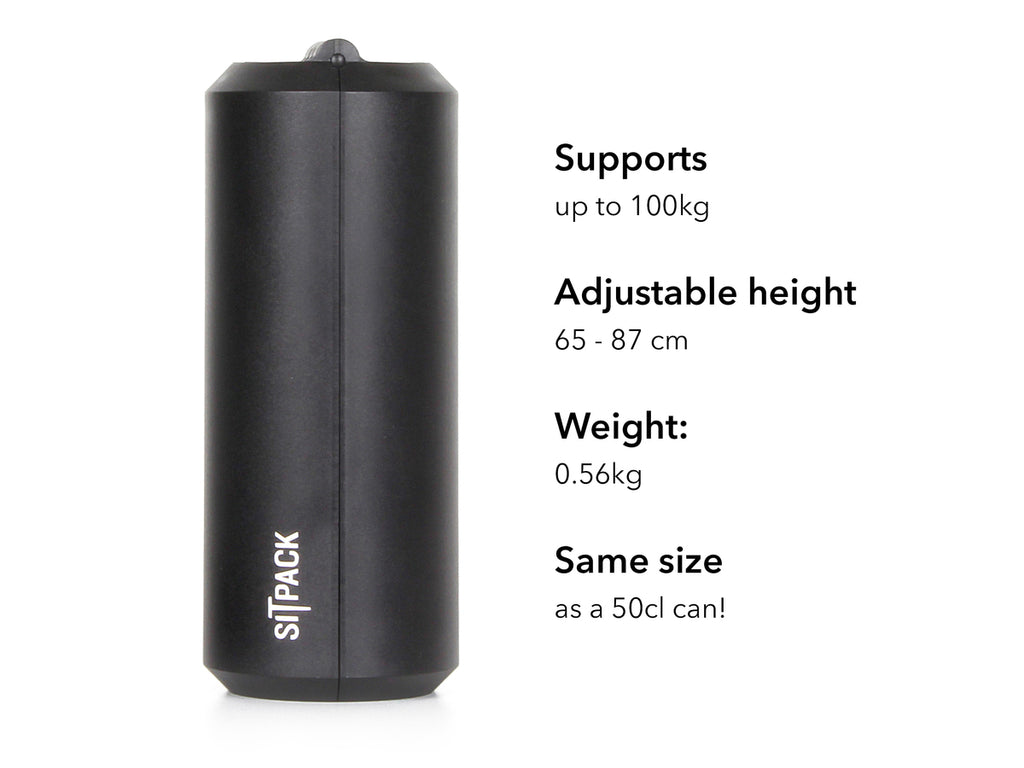 SitPack 2.0 - Folde ud stol med 1 ben - 500g (incl. bærestrop m.m.)