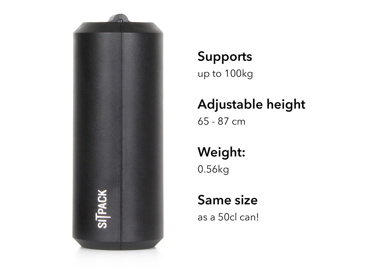 SitPack 2.0 - Folde ud stol med 1 ben - 500g (incl. bærestrop m.m.)