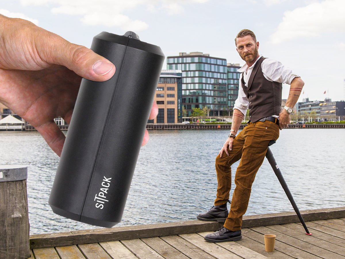 SitPack 2.0 - Folde ud stol med 1 ben - 500g (incl. bærestrop m.m.)