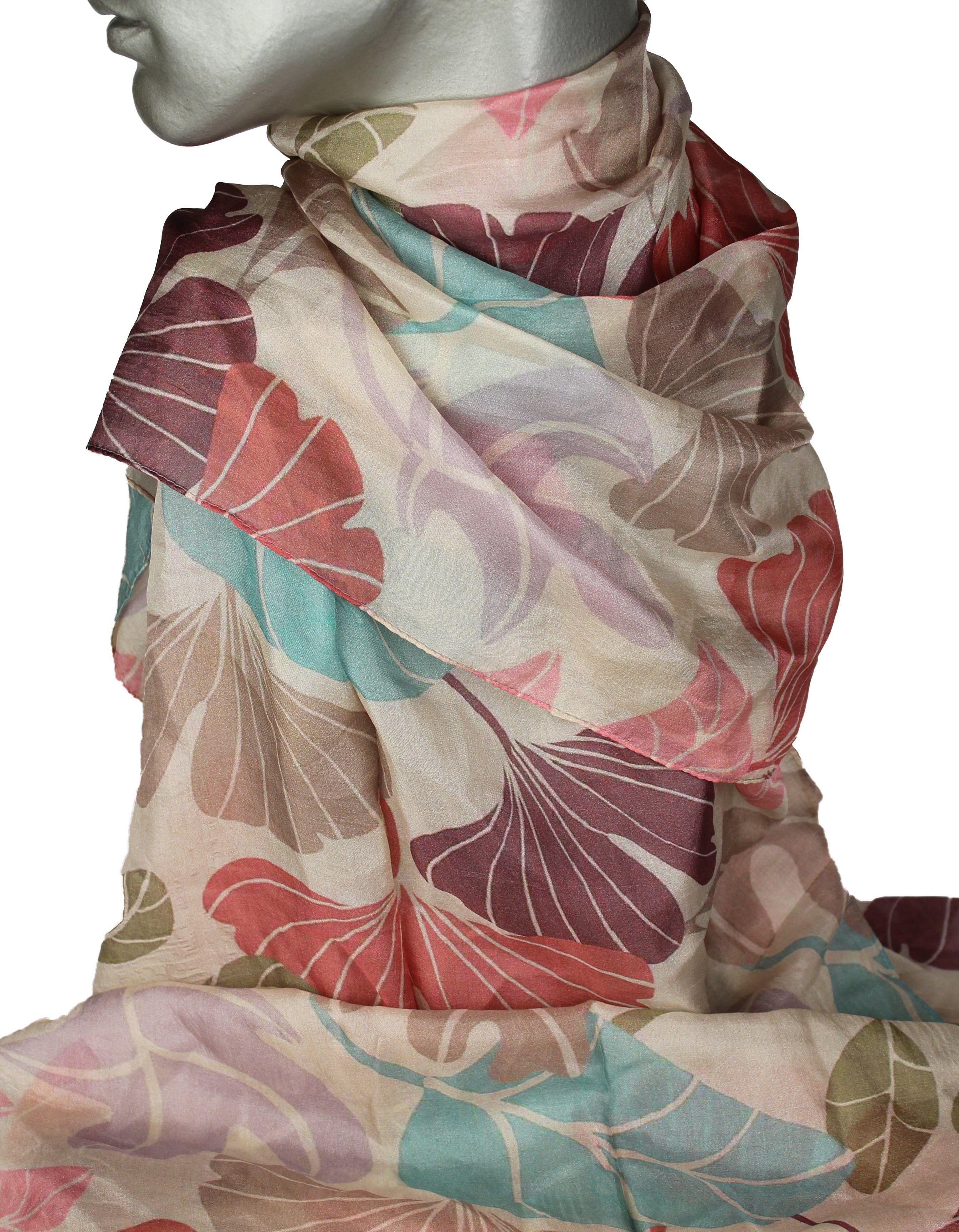 Schal - 100% Seide - Aperitif - Fan Rose - 22141