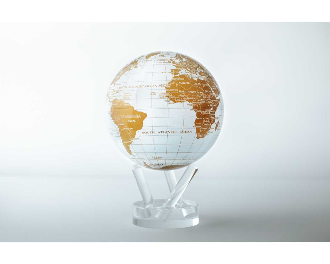 MOVA Globe - Rotierender Globus, angetrieben durch Solarzellen - Erde - White & Gold